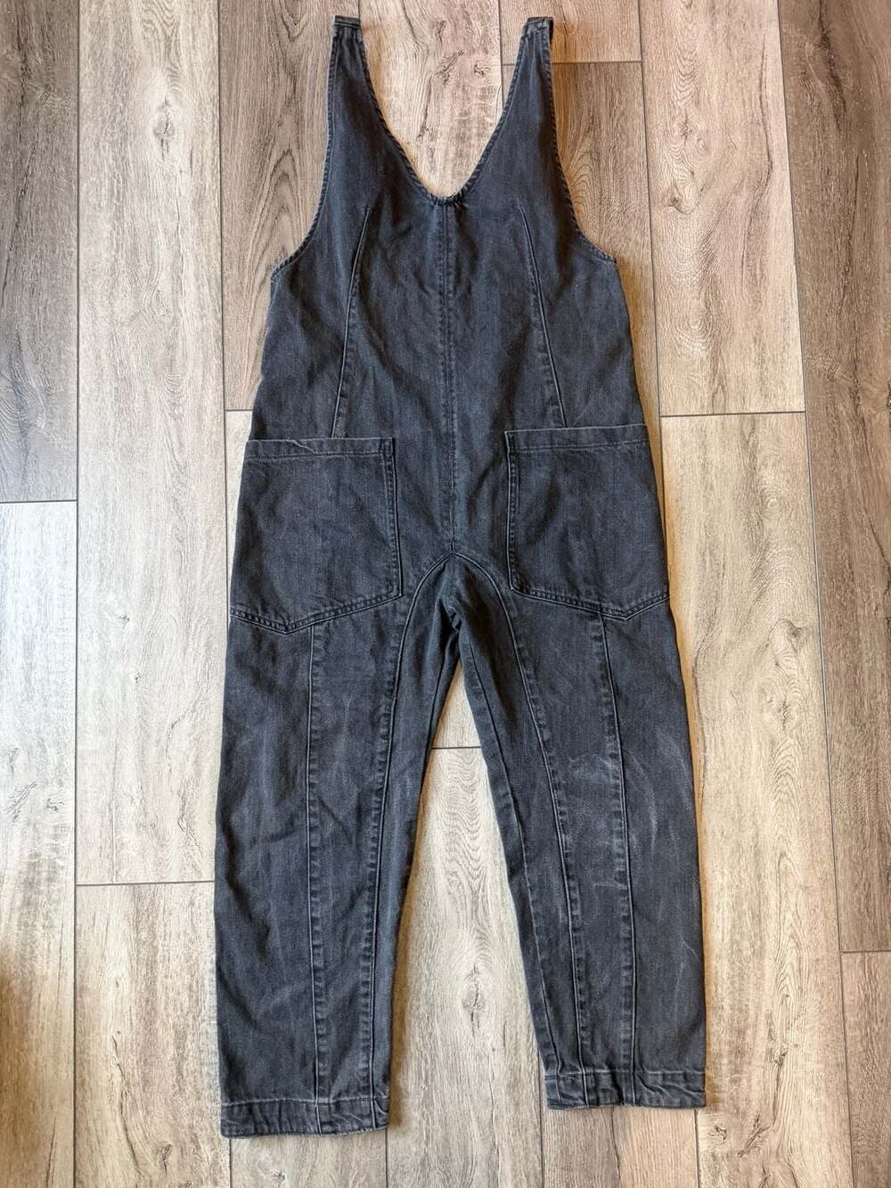 We The Free High Roller Denim Overalls Size XS Black